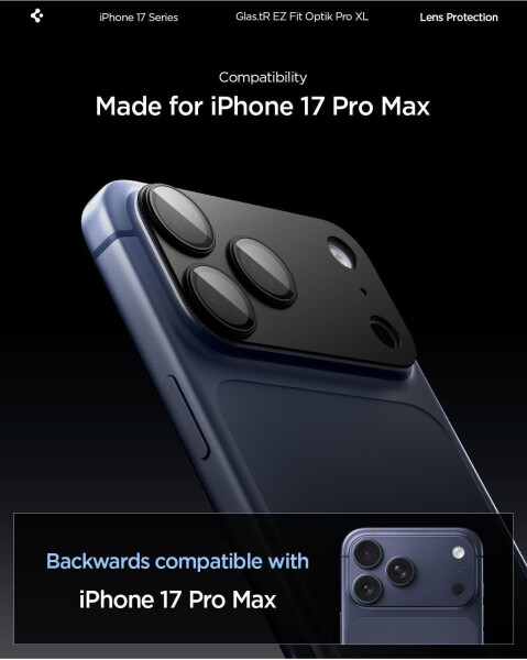 Spigen Glass tR EZ Fit Optik Pro XL 1er Pack Schwarz iPhone 17 Pro Max, Bild 13