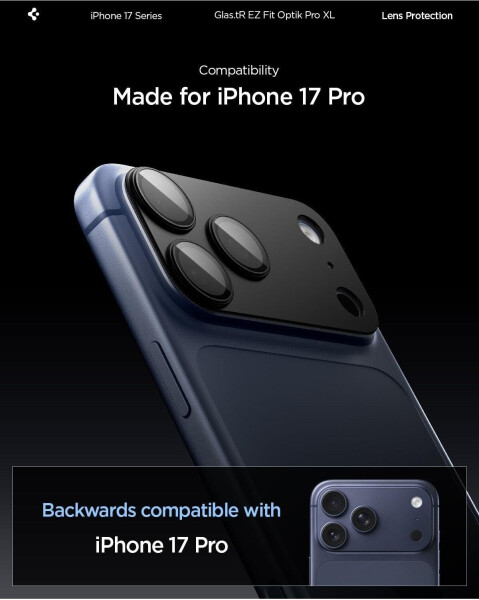 Spigen Glass tR EZ Fit Optik Pro XL 1 Pack Black iPhone 17 Pro, Bild 13