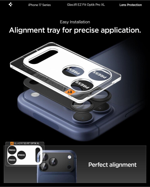 Spigen Glass tR EZ Fit Optik Pro XL 1 Pack Black iPhone 17 Pro, Bild 15