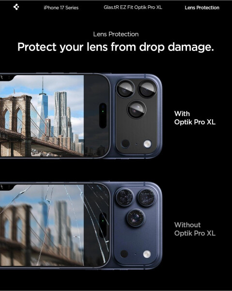 Spigen Glass tR EZ Fit Optik Pro XL 1 Pack Black iPhone 17 Pro, Bild 16