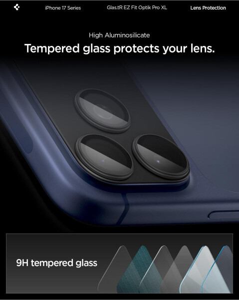 Spigen Glass tR EZ Fit Optik Pro XL 1 Pack Black iPhone 17 Pro, Bild 17