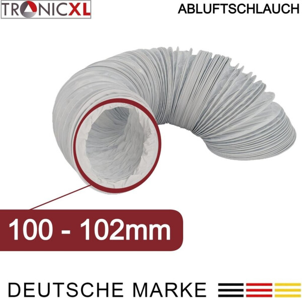 TronicXL Abluft Schlauch 100 mm 6m Trockner Klimaanlage Dunstabzugshaube Abluftschlauch, Bild 2