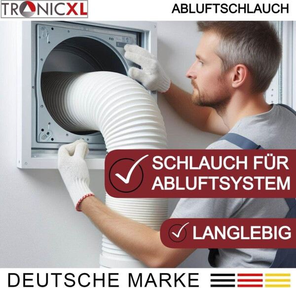 TronicXL Abluft Schlauch 100 mm 6m Trockner Klimaanlage Dunstabzugshaube Abluftschlauch, Bild 3