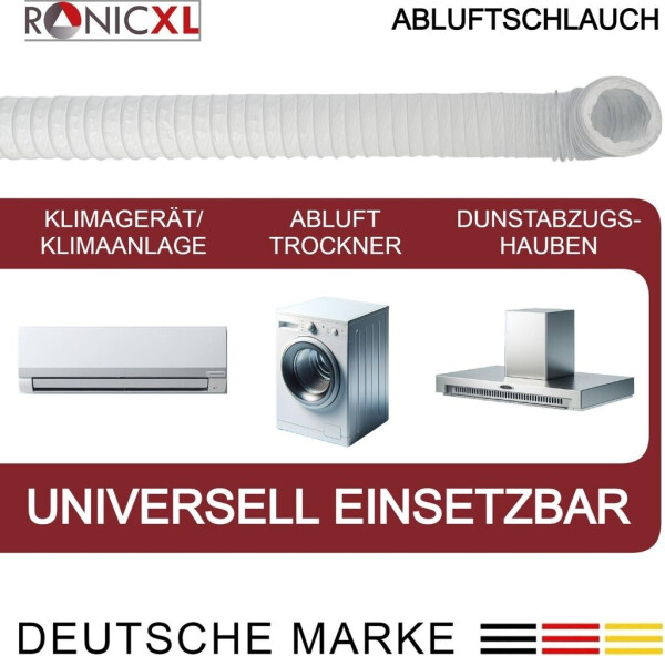 TronicXL Abluft Schlauch 100 mm 6m Trockner Klimaanlage Dunstabzugshaube Abluftschlauch, Bild 4