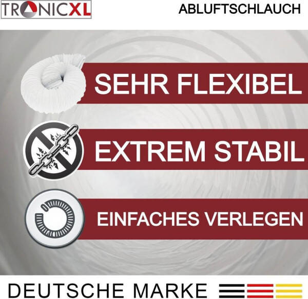TronicXL Abluft Schlauch 100 mm 6m Trockner Klimaanlage Dunstabzugshaube Abluftschlauch, Bild 5