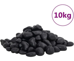 vidaXL Polierte Kiesel 10 kg Schwarz 2-5 cm