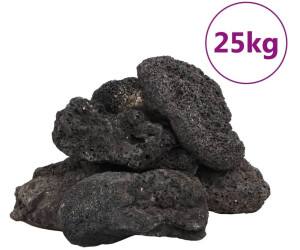 vidaXL Lavagranulat 25 kg Schwarz 10-30 cm