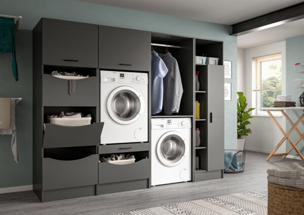 xonox.home Free Waschmaschinenumbau Set B/H/T: 248x195x68 cm in anthrazit Nachbildung und