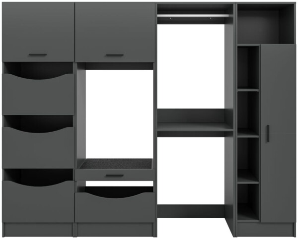 xonox.home Free Waschmaschinenumbau Set B/H/T: 248x195x68 cm in anthrazit Nachbildung und, Bild 4