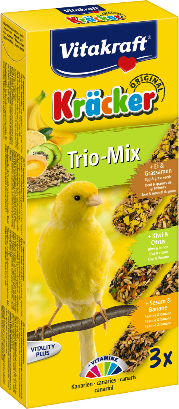 Vitakraft Kräcker Trio-Mix œuf/kiwi/sésame pour canaris
