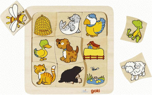 Goki Wooden Board Game "Who Lives Where?"