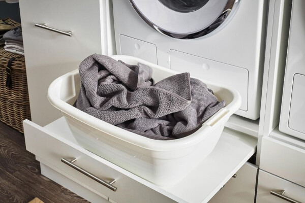 Freiraum Waschmaschinenumbauschrank >LAUNDREEZY< in weiß 135x200x67,5 (BxHxT), Bild 5