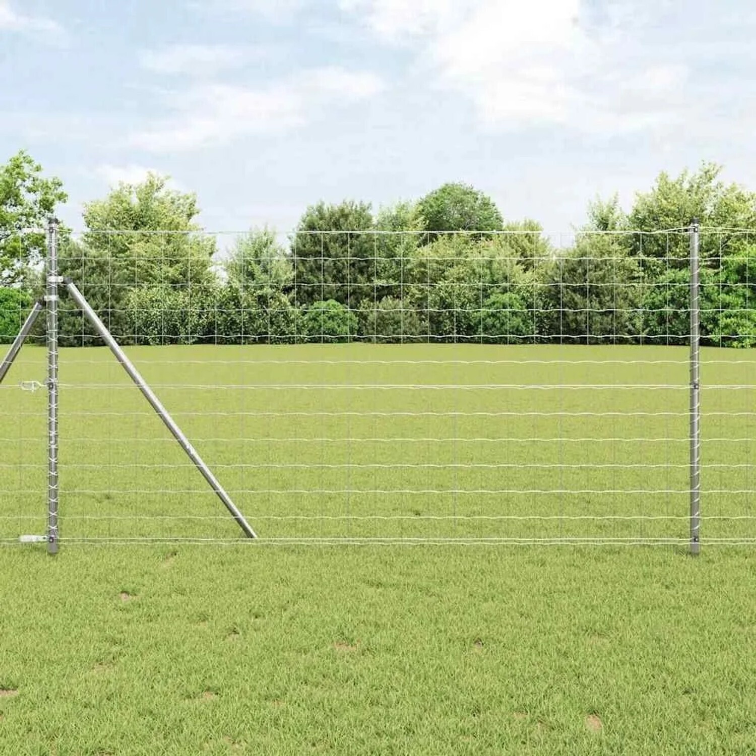 vidaXL vidaXL Euro Fence 1.2 x 10 m PVC-Coated Iron (42004654) - side view
