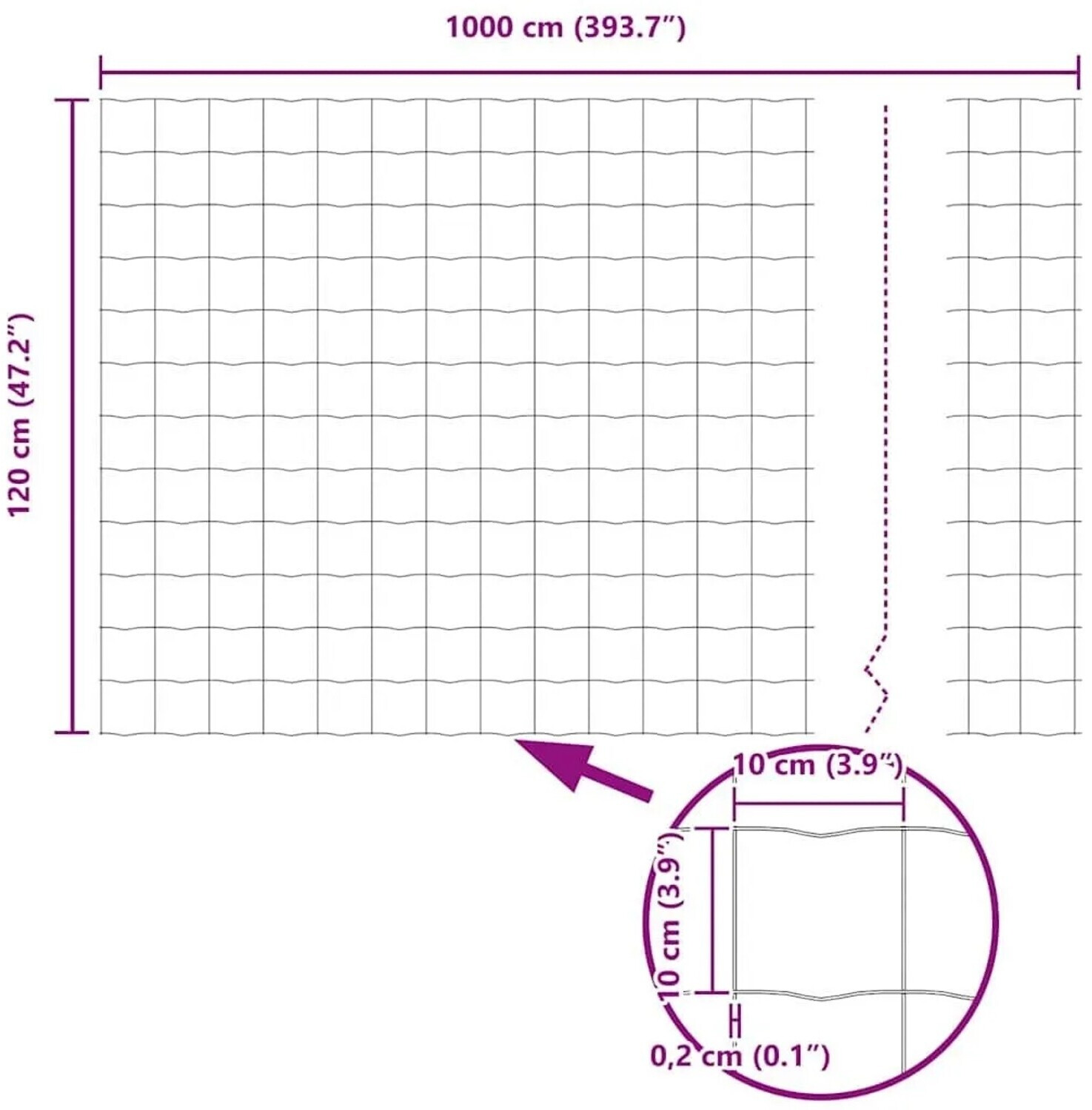 vidaXL vidaXL Euro Fence 1.2 x 10 m PVC-Coated Iron (42004654) - view 9