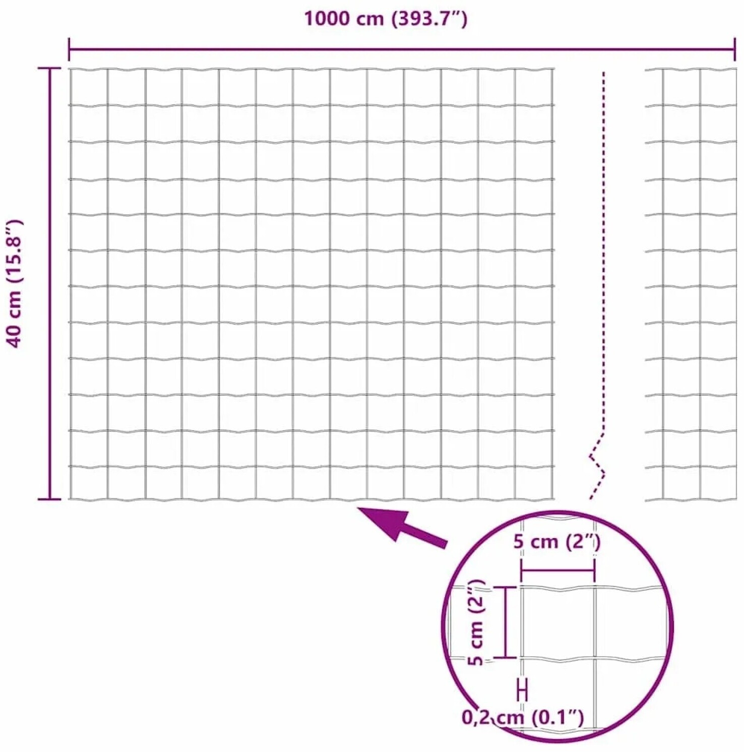 vidaXL vidaXL Green Euro Fence 0.4 x 10 m PVC-Coated Iron (42004330) - view 9