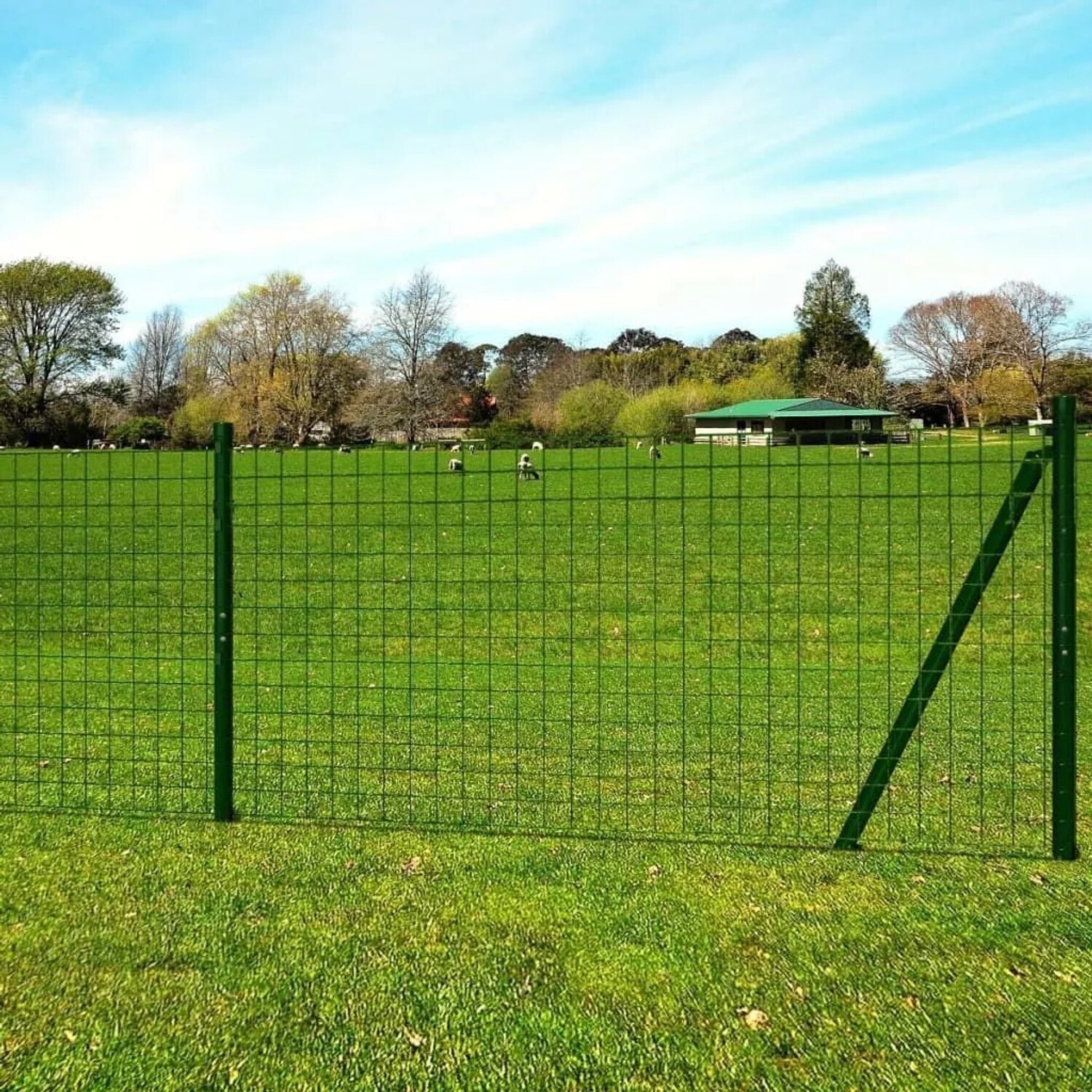 vidaXL vidaXL Euro Fence Steel 25 x 1.7 m Green (142402) - side view