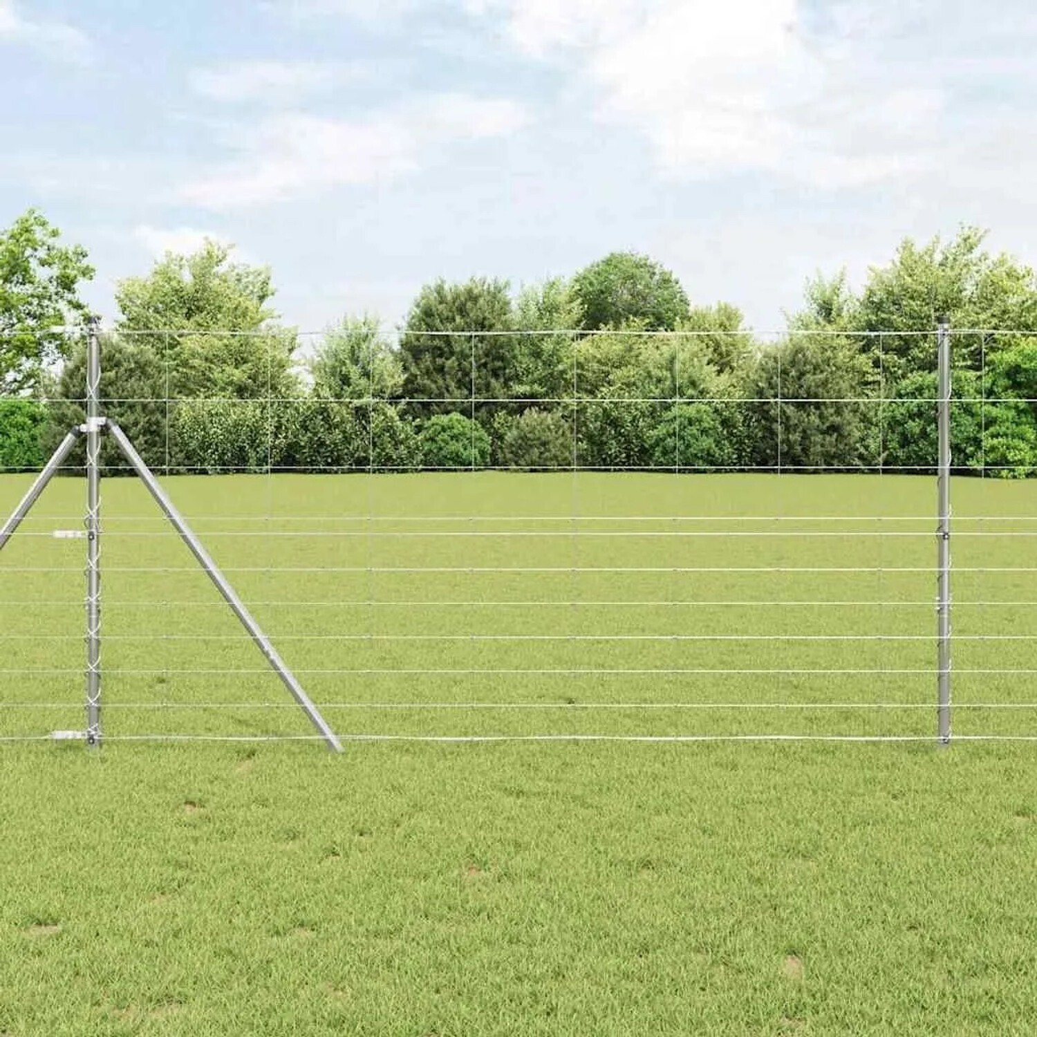 vidaXL vidaXL Silver Field Fence 50 x 1.2 m Galvanized Steel (42005838) - side view