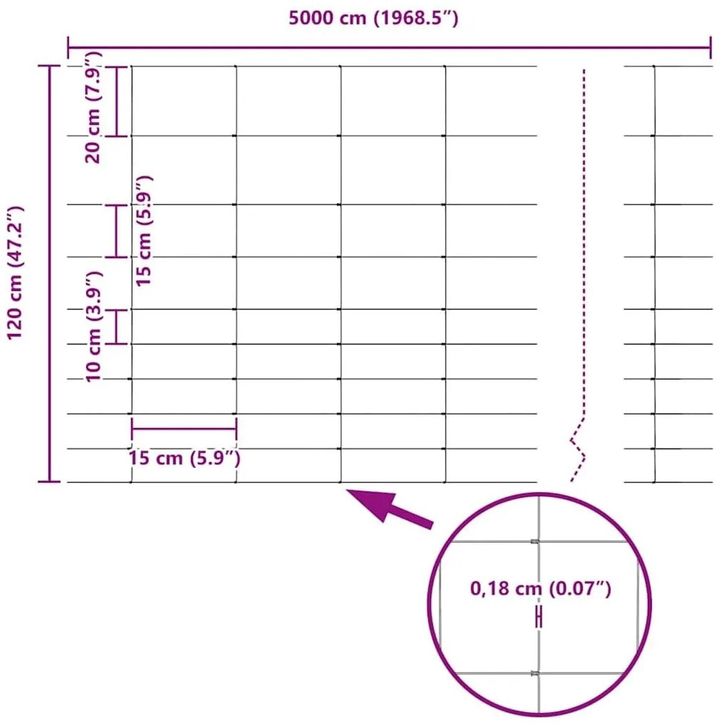 vidaXL vidaXL Silver Field Fence 50 x 1.2 m Galvanized Steel (42005838) - view 9