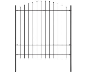 vidaXL Gartenzaun 2 pcs Grau 170 x 215 cm Pulverbeschichteter Stahl (3360098)