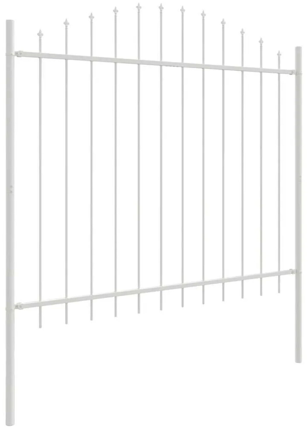 vidaXL vidaXL Garden Fence 2 Pieces White 170 x 165 cm Powder-Coated Steel (3360138) - detail view