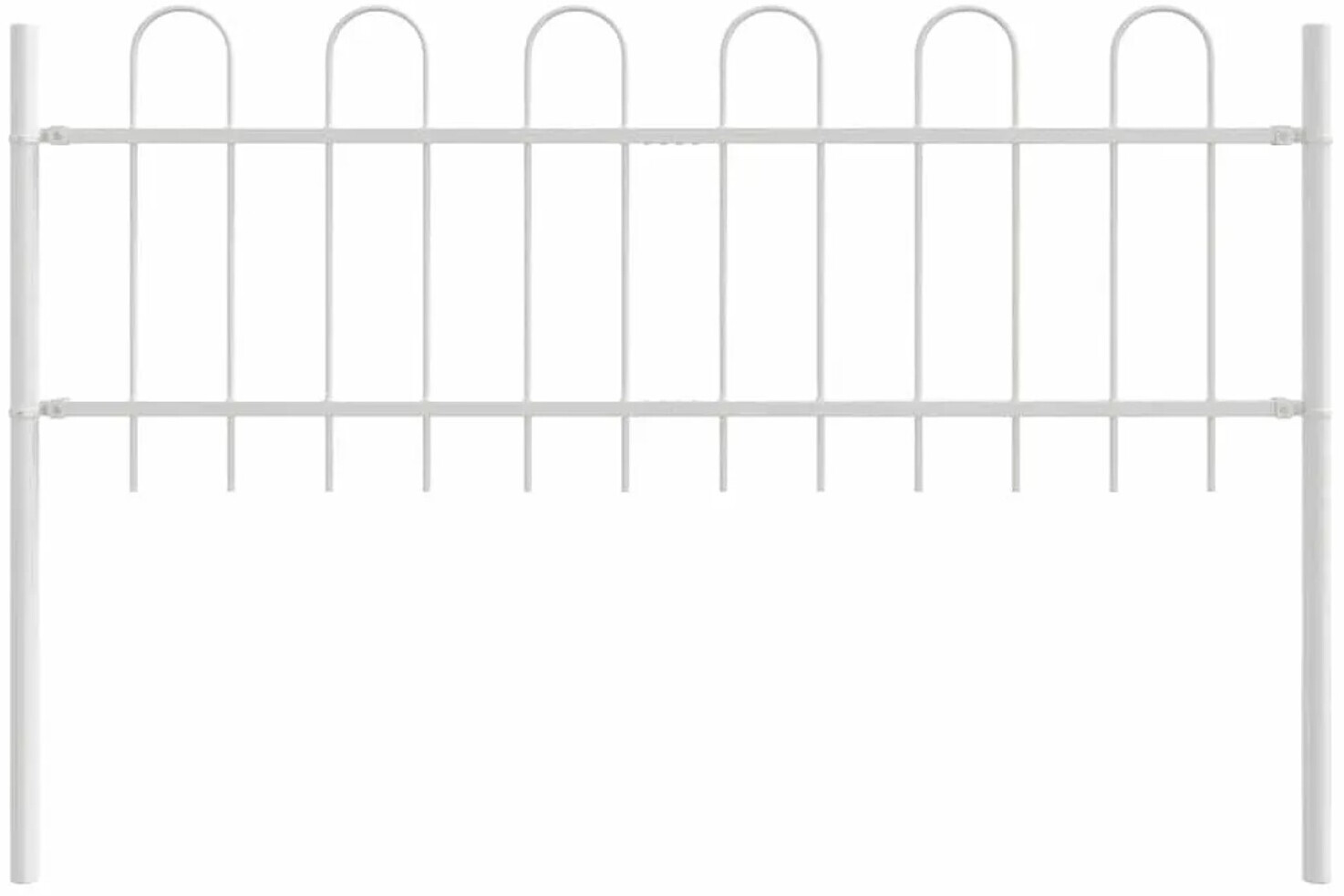 vidaXL vidaXL Garden Fence 2 Pcs White 3.4 x 0.6 m Powder-Coated Steel (3334043) - Product image 1 of 8