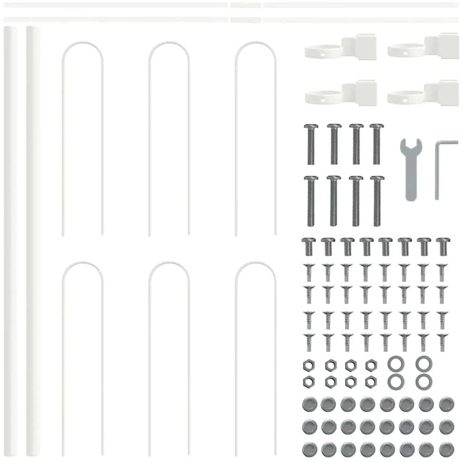 vidaXL vidaXL Garden Fence 2 Pcs White 3.4 x 0.6 m Powder-Coated Steel (3334043) - view 6