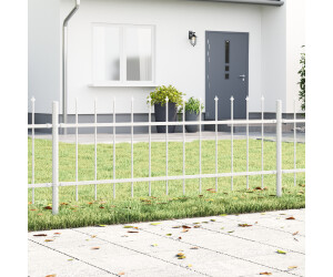 vidaXL Gartenzaun 2 pcs Weiß 3,4 x 0,6 m Pulverbeschichteter Stahl (3334038)