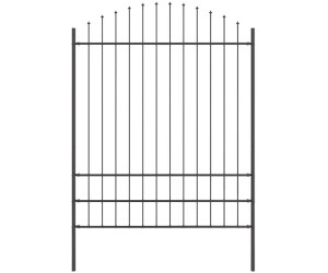 vidaXL Gartenzaun 3 pcs Grau 170 x 225 cm Pulverbeschichteter Stahl (3360105)