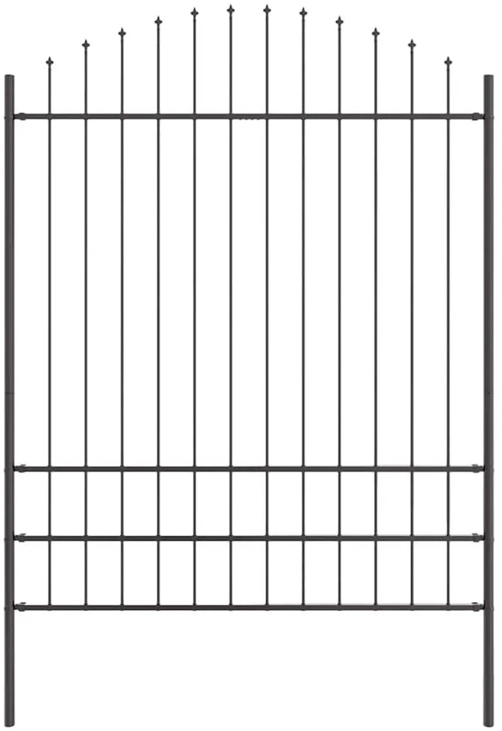 vidaXL Gartenzaun 3 pcs Grau 170 x 225 cm Pulverbeschichteter Stahl (3360105)