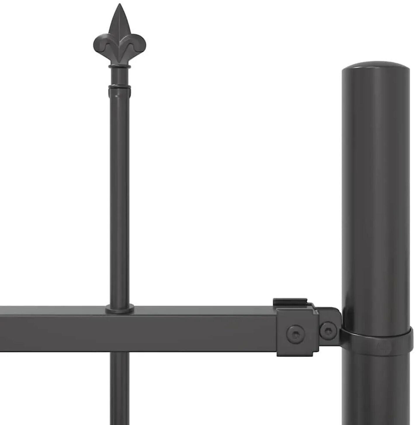 vidaXL vidaXL Garden Fence 3 Pcs Grey 5.1 x 0.8 m Powder-Coated Steel (3334049) - view 7