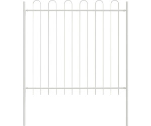 vidaXL Gartenzaun 3 pcs Weiß 5,1 x 1,5 m Pulverbeschichteter Stahl (3334067)