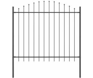 vidaXL Garden Fence 4 Pieces Grey 170 x 165 cm Powder-Coated Steel (3360108)