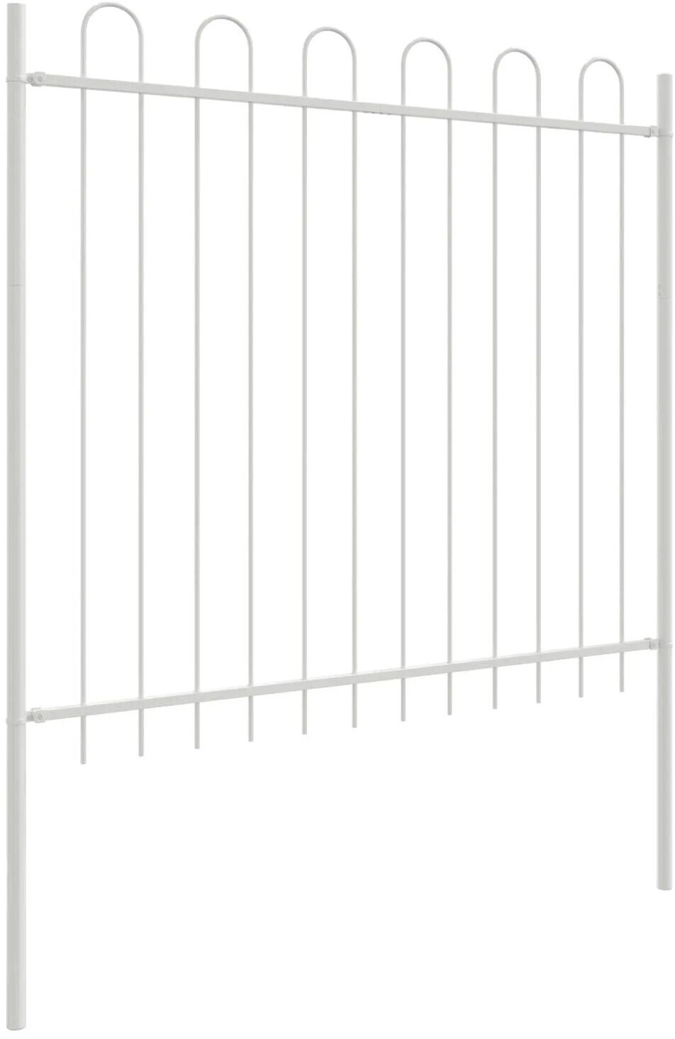 vidaXL vidaXL Garden Fence 4 Pcs Grey 6.8 x 0.6 m Powder-Coated Steel (3334068) - detail view
