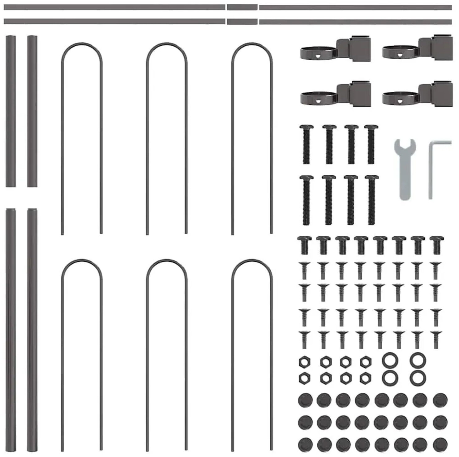 vidaXL vidaXL Garden Fence 4 Pieces Grey 6.8 x 1 m Powder-Coated Steel (3334075) - view 6