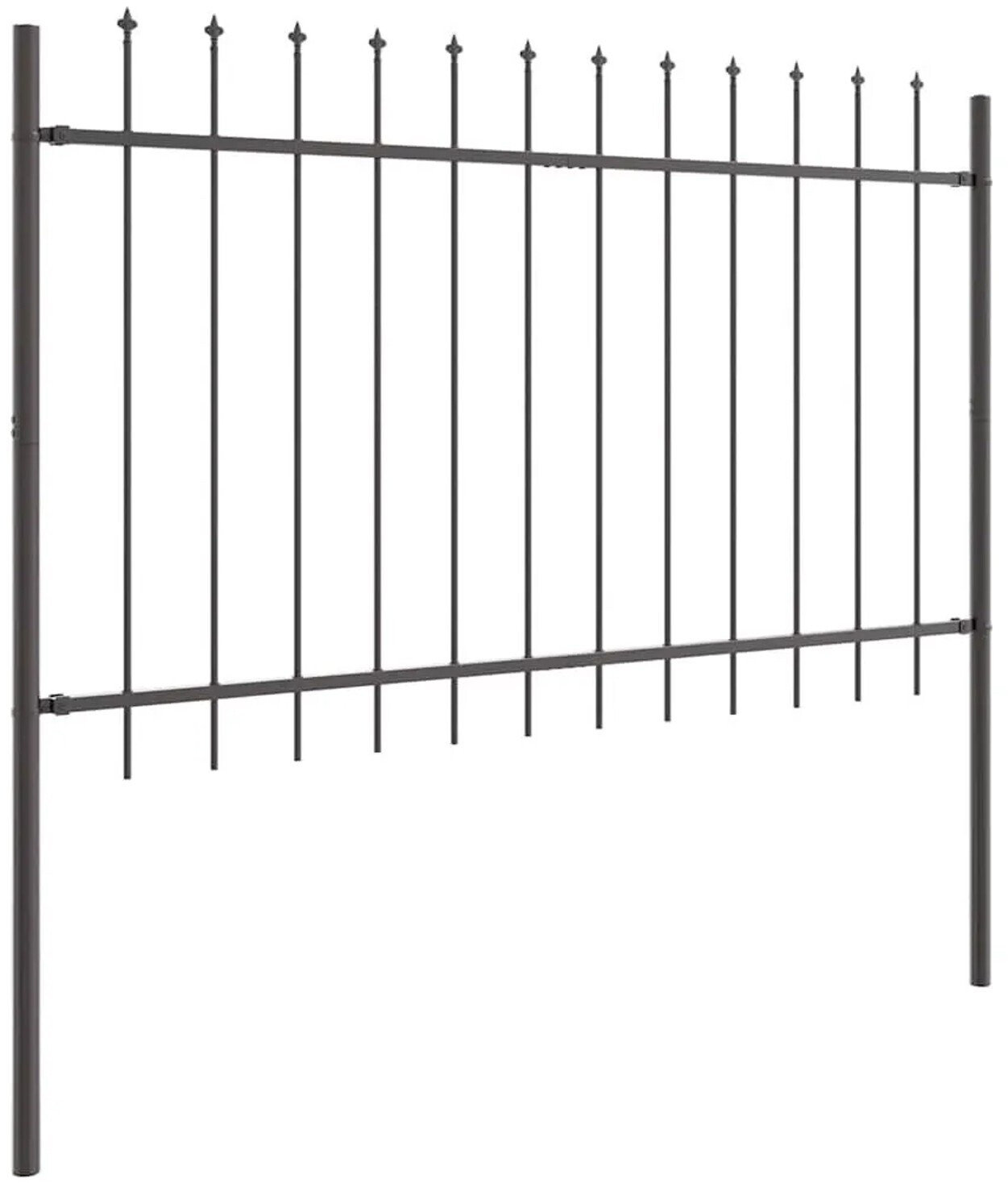 vidaXL vidaXL Garden Fence 5 Pcs Grey 8.5 x 1 m Powder-Coated Steel (3334090) - detail view