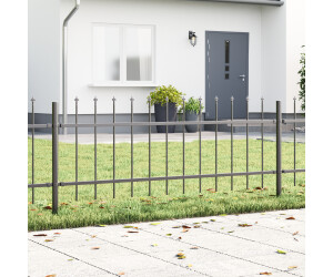 vidaXL Garden Fence 6 Pieces Grey 10.2 x 0.6 m Powder-Coated Steel (3334108)