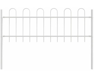 vidaXL Gartenzaun 6 pcs Weiß 10,2 x 0,6 m Pulverbeschichteter Stahl (3334123)