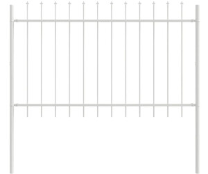 vidaXL Gartenzaun 7 pcs Weiß 11,9 x 1 m Pulverbeschichteter Stahl (3334140)