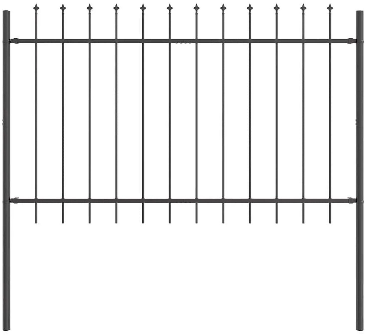 vidaXL vidaXL Garden Fence 8 Pieces Gray 13.6 x 1 m Powder-Coated Steel (3334150) - Product image 1 of 8