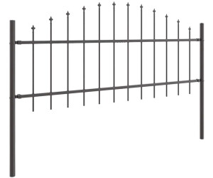 vidaXL Gartenzaun 8 pcs Grau 170 x 140 cm Pulverbeschichteter Stahl (3360130)