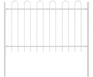 vidaXL Gartenzaun 8 pcs Weiß 13,6 x 1 m Pulverbeschichteter Stahl (3334165)