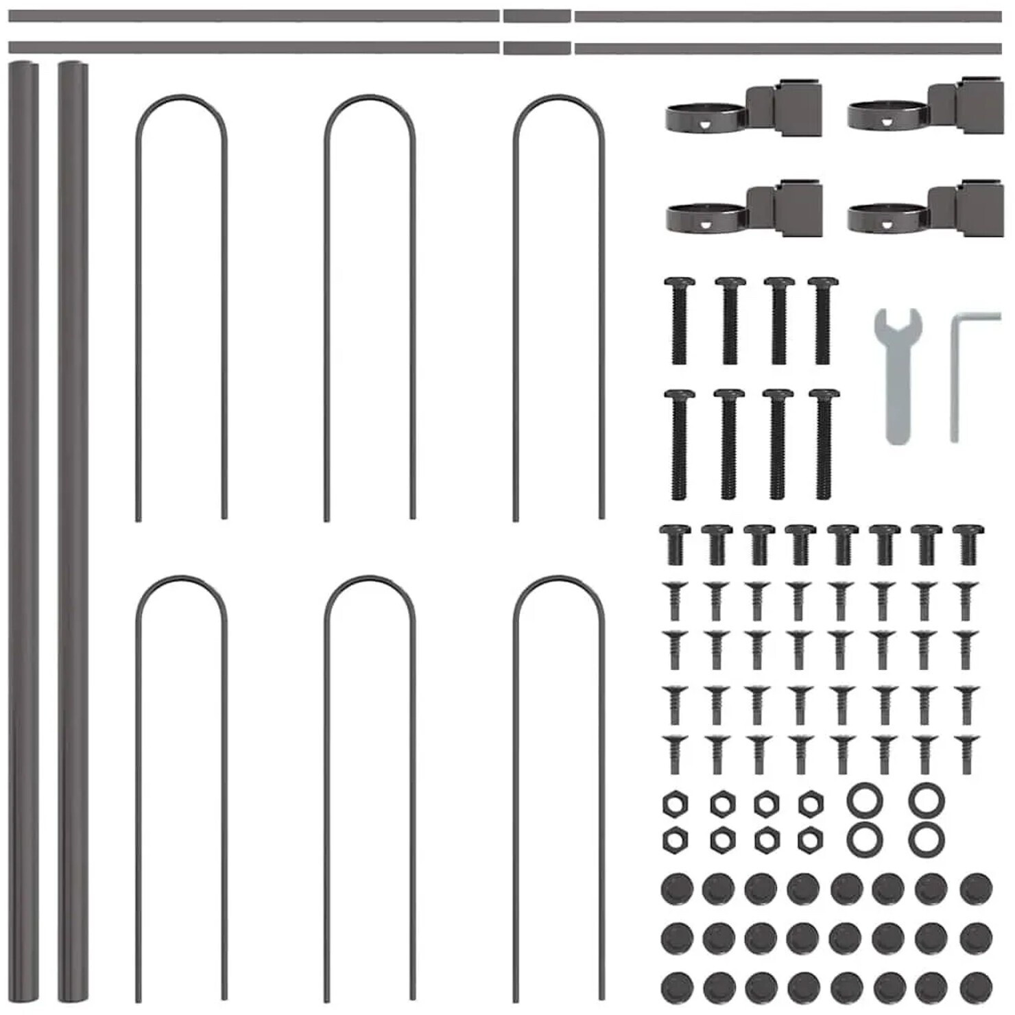 vidaXL vidaXL Garden Fence Gray 1.7 x 0.6 m Powder-Coated Steel (42003873) - detail view