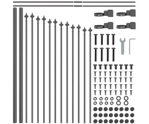 vidaXL Garden Fence Gray 170 x 140 cm Powder-Coated Steel (42003902)