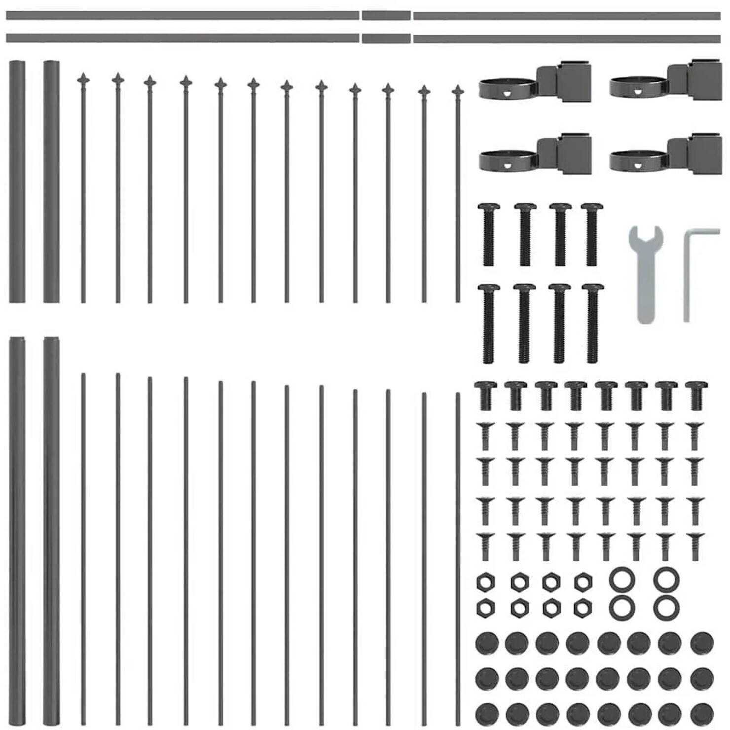 vidaXL vidaXL Garden Fence Gray 170 x 165 cm Powder-Coated Steel (42003904) - Product image 1 of 6