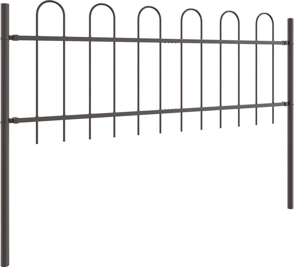 vidaXL vidaXL Garden Fence Grey 3.4 x 0.6 m Powder-Coated Steel (3334033) - view 7