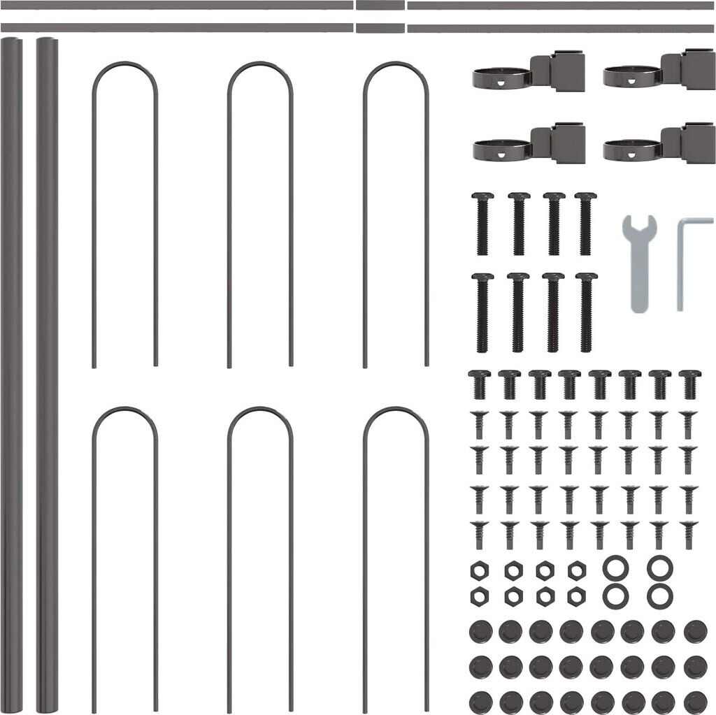 vidaXL vidaXL Garden Fence Grey 3.4 x 0.6 m Powder-Coated Steel (3334033) - view 8