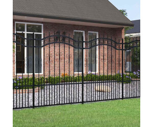 vidaXL Gartenzaun mit Speerspitze Schwarz 240 x 150 cm Pulverbeschichteter Stahl (151087)