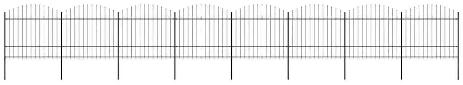 vidaXL vidaXL Garden Fence with Spearhead Steel 1426 x 175 cm Black (277746) - Product image 1 of 5