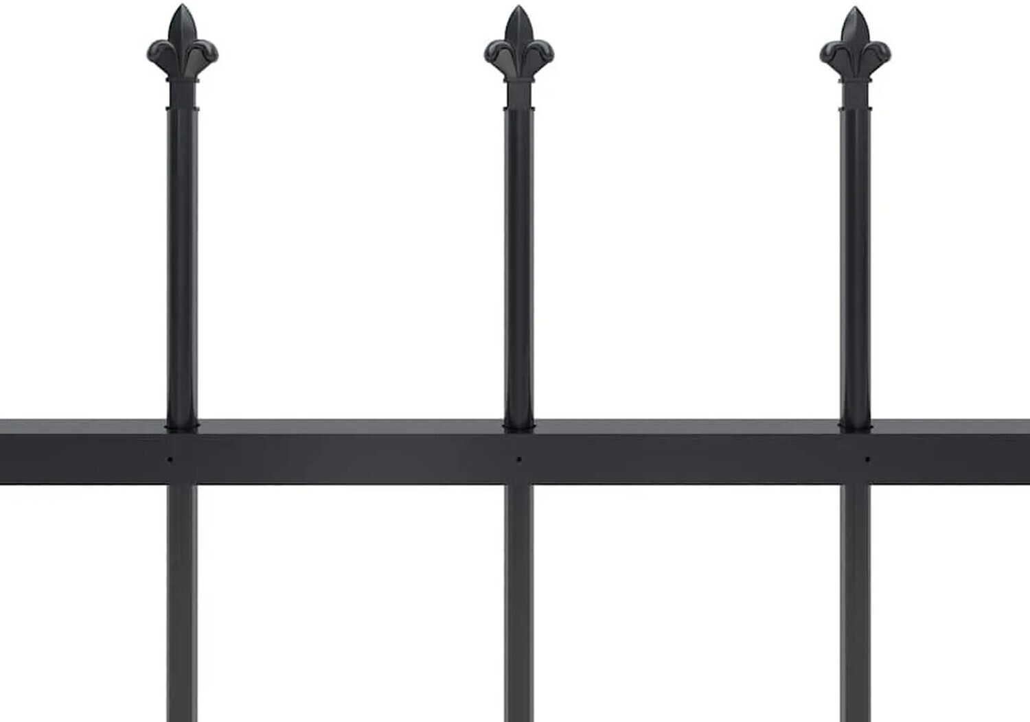 vidaXL vidaXL Garden Fence with Steel Spearhead Fence 1426 x 60 cm Black (277600) - detail view