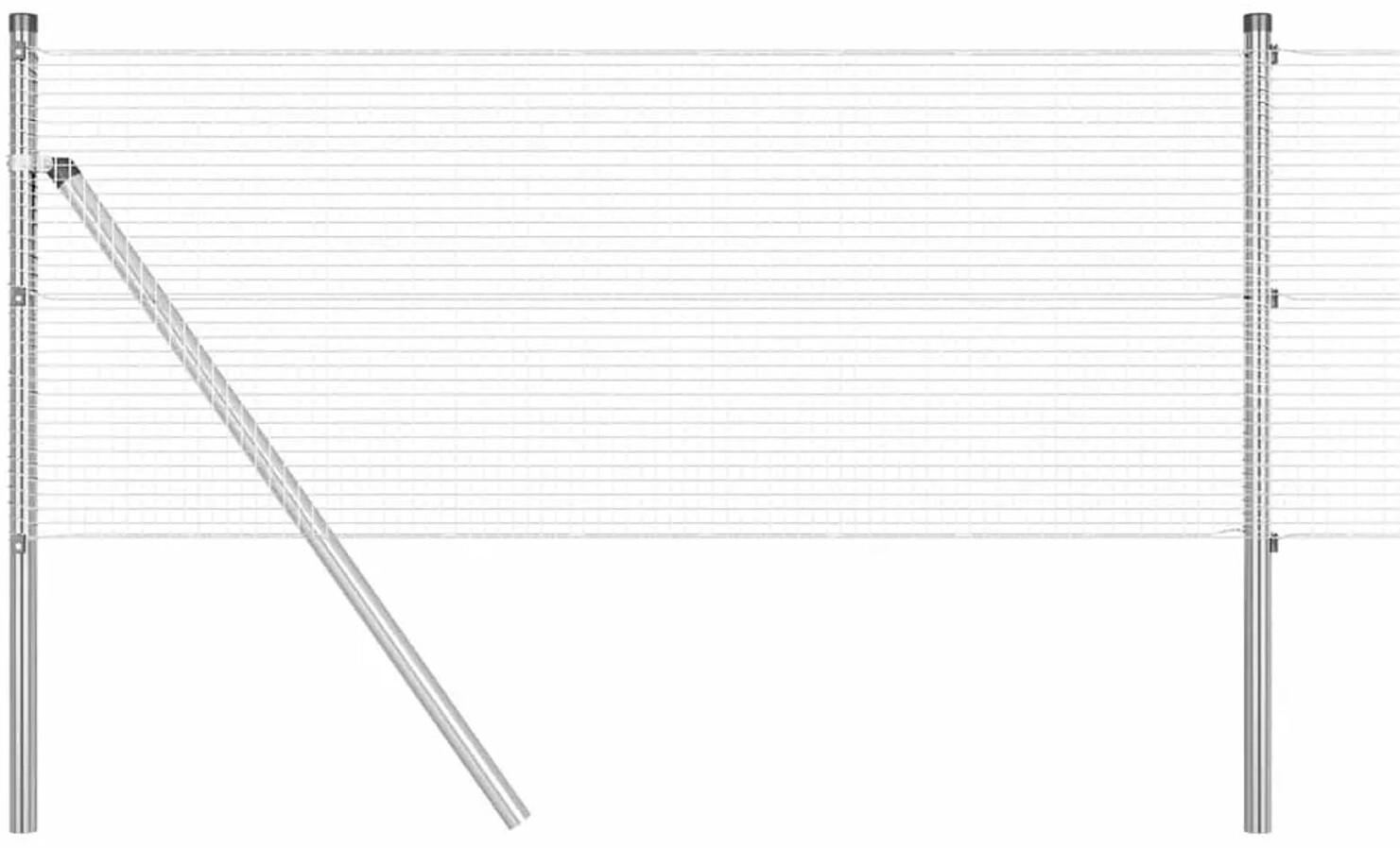 vidaXL vidaXL Welded Wire Fence Silver 0.4 x 10 m (42004874) - back view